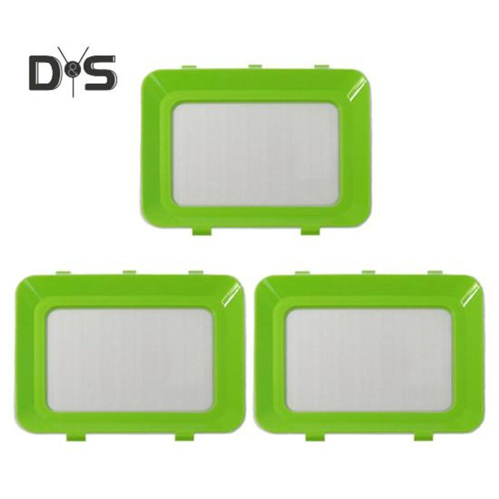 (green, 3pcs) Food Preservation Tray Reusable Stackable Food Storage Containers Airtight Fruit Storage Trays For Fridge
