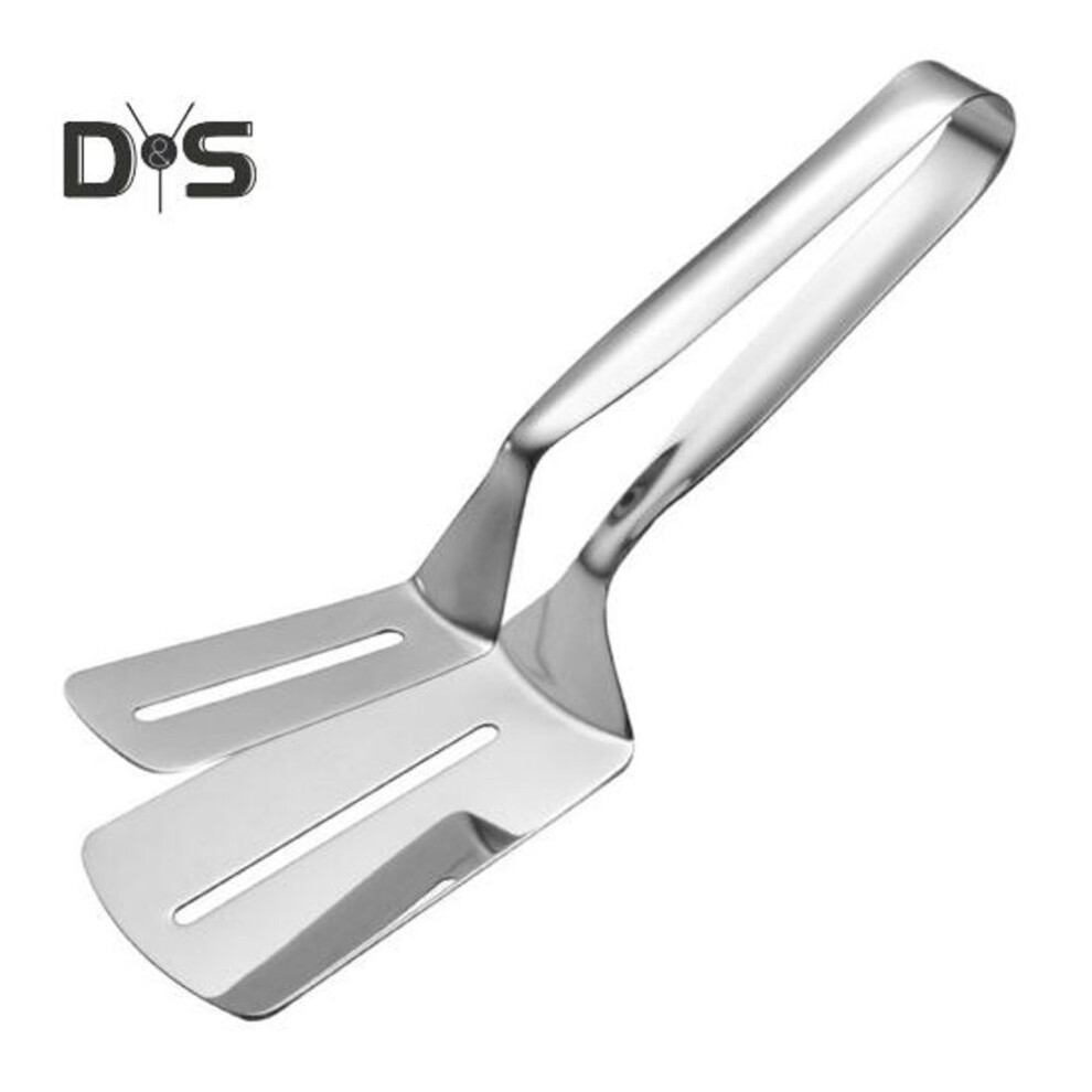 (as the picture, 1pc) Frying Shovel And Clip Stainless Steel Grill Clamp Double-sided Shovel Clip Multifunctional Food Flip Clamp Kitchen Grill Tongs For Indoor Outdoor