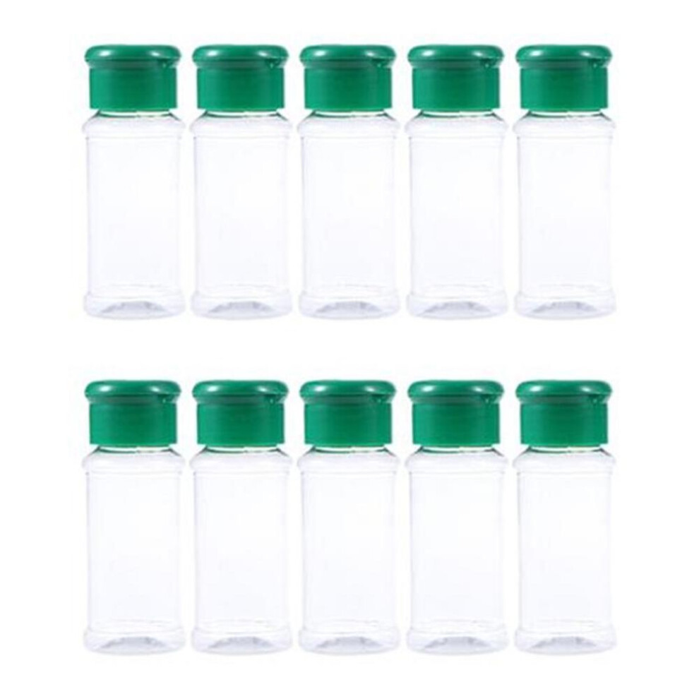 (green) 10Pcs 100ml Plastic Seasoning Bottle Spice Dispenser Pepper Jar Storage Bottle