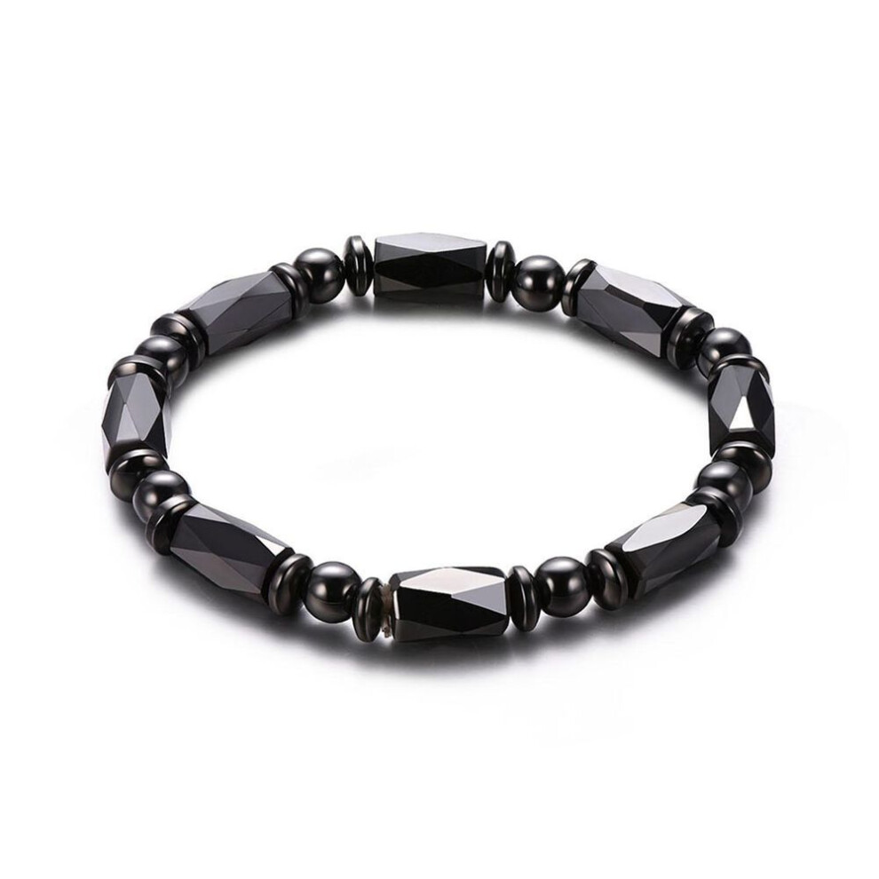 Unisex Fashion Faux Hematite Magnetic Beaded Bracelet Chain Decor Jewelry Gift