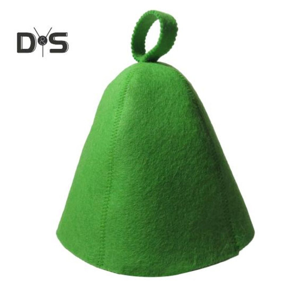 (green) Men Women Wool Felt Sauna Hat Wear Resistant Ultralight Solid Color Washable Non-fading Sauna Hat Cap