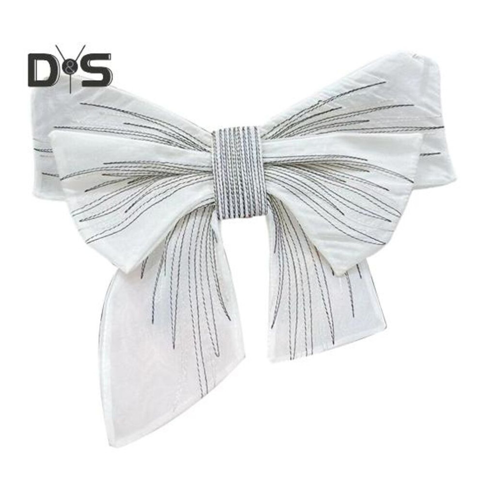 (apricot) Big Bow Brooch Organza 3D Embroidery Double-layer Collar Chest Decor Anti-exposure Diy Stitching Clothing Accessories Wedding Party Clothes Adornment