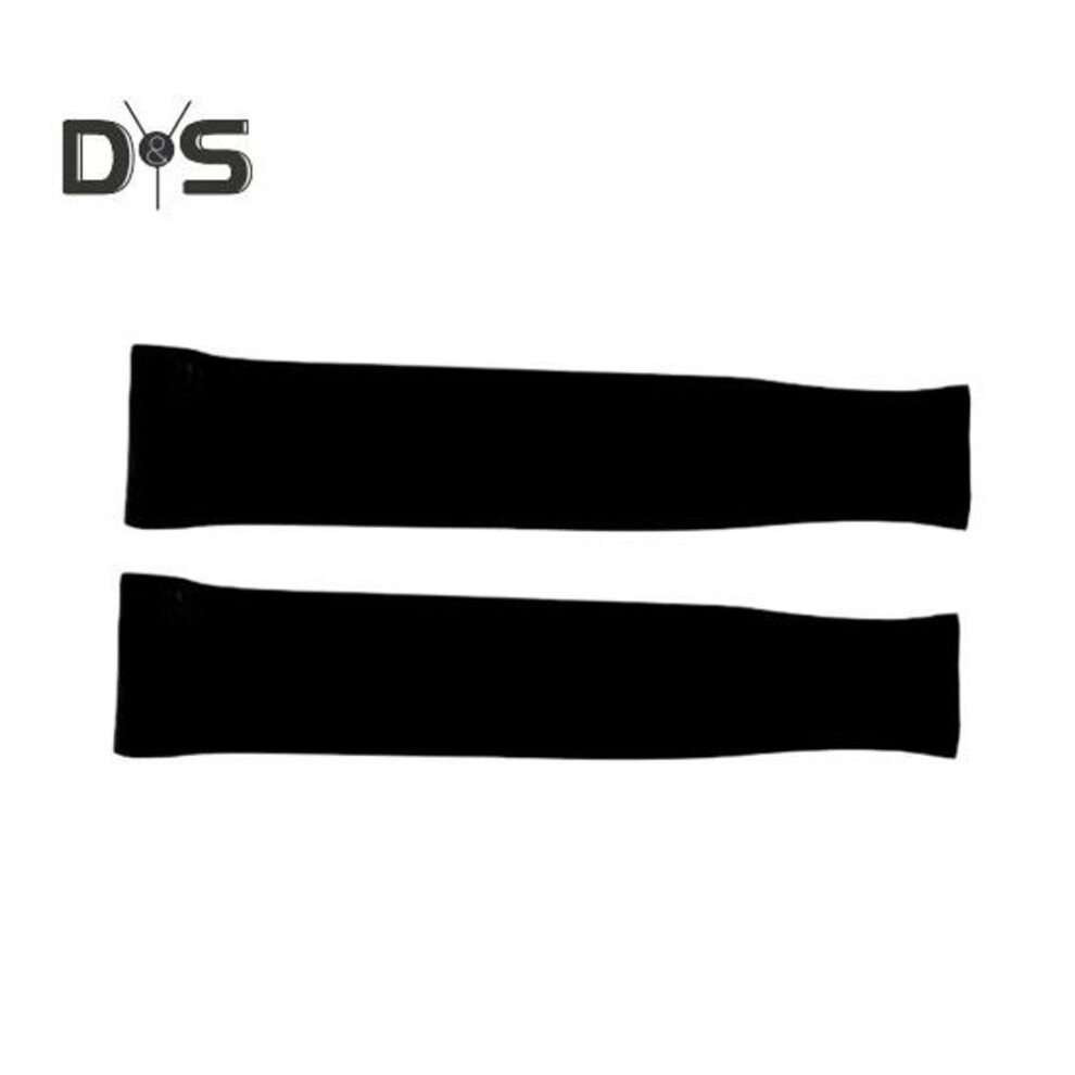 (black, A) 1 Pair Unisex Ice Silk Sleeves Thin Anti-uv Sun Protection Solid Color Quick-drying Breathable High Elasticity Anti-slip Cycling Outdoor Fishing