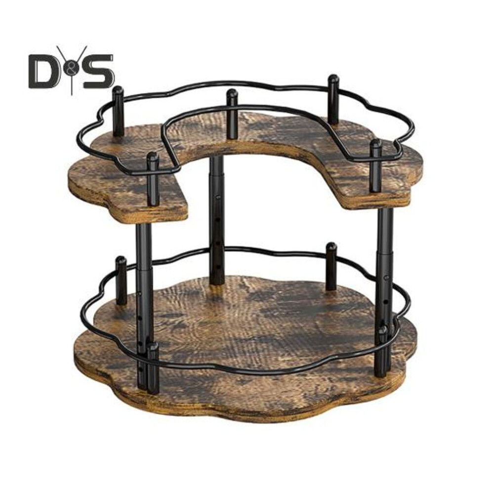 (as the picture, C) Lazy Susan Organizer Spice Rack Height Adjustable Simple Installation Rotating Lazy Turntable Countertop Seasoning Storage Rack