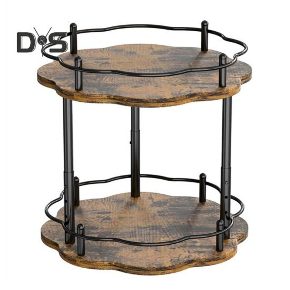 (as the picture, A) Lazy Susan Organizer Spice Rack Height Adjustable Simple Installation Rotating Lazy Turntable Countertop Seasoning Storage Rack