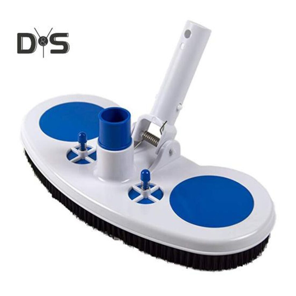Pool Cleaning Brush With Air Pressure Reducing Valve Spring-loaded Lock Clip All-around Bristles Cleaning Scrubber
