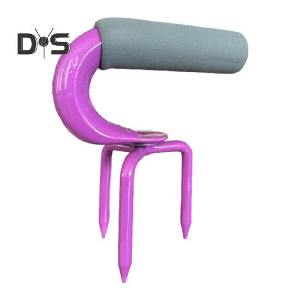 (purple) Garden Twist Cultivator Easy Assembly Steel Hand Tiller Lawn Aerator Soils Manual Twist Tiller Gardening Tool