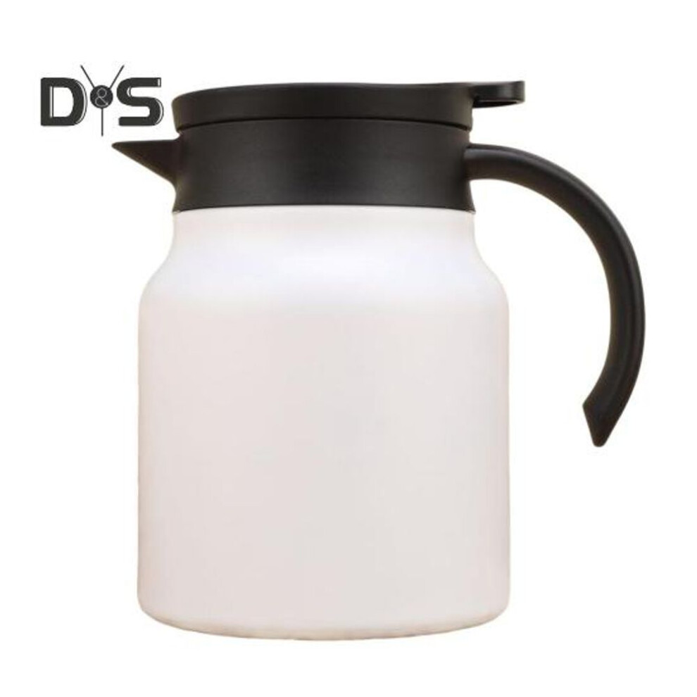(white, 1000ML) Tea Thermal Pot 1000ml Stainless Steel Insulated Teapot With Infuser Lid Detachable Filter V-shaped Spout Coffee Pot Thermal Carafe For Home Kitchen