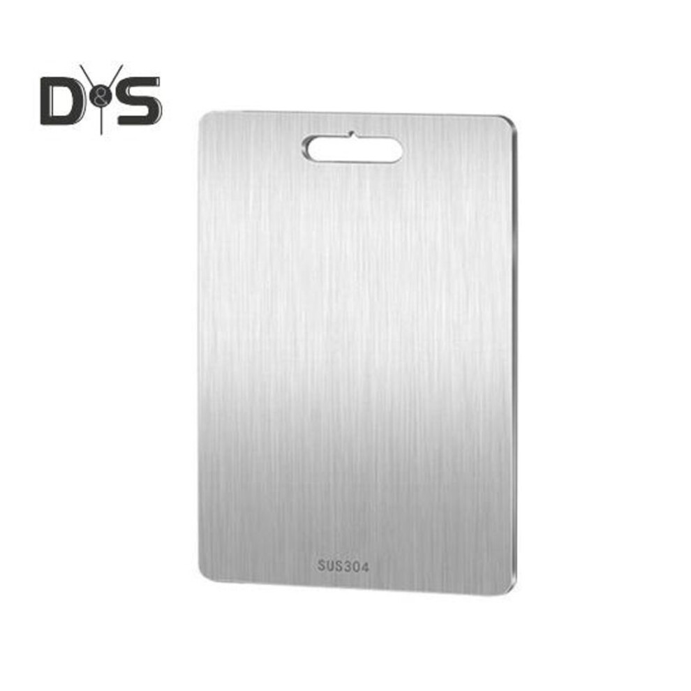 (as the picture, L) Stainless Steel Cutting Board Double Sided Chopping Board For Kitchen Easy Grip Handle Large Versatile Food Prep Board For Meat Veggies Fruits
