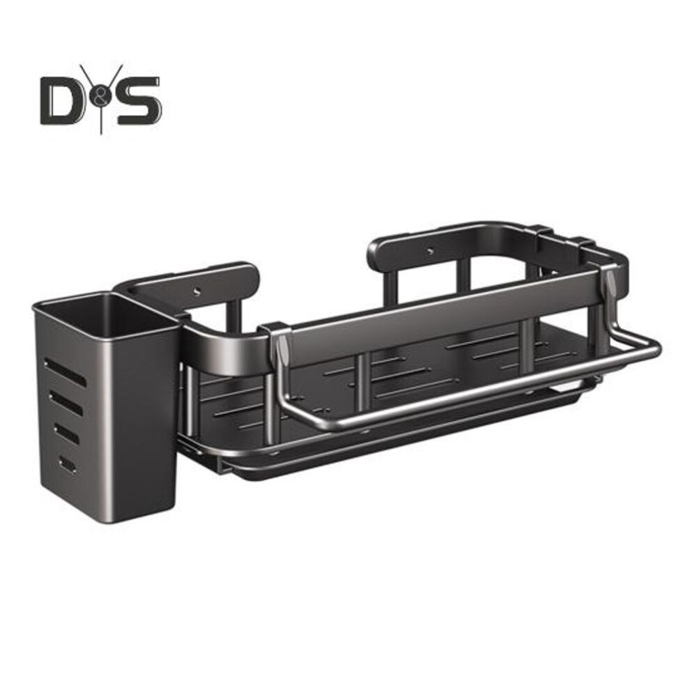 Kitchen Sink Rack Organizer With Chopstick Holder Strong Load-bearing Easy To Install Punch-free Kitchen Wall Storage Shelf Sink Caddy