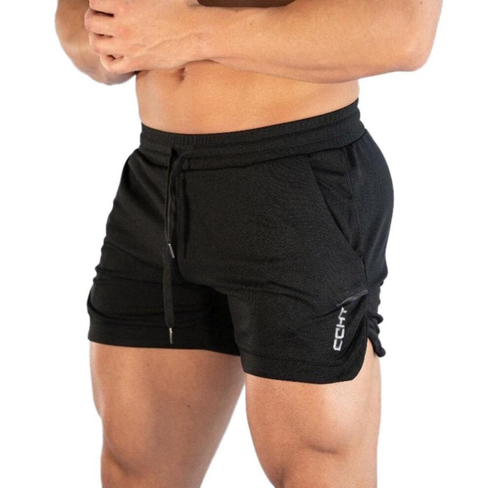(black, XXL) Outdoor Sports Elastic Drawstring Waistband Quick Dry Short Pants
