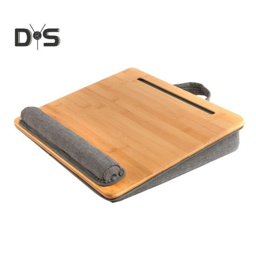 (as the picture, S) Compact Laptop Desk Laptop Stand with Wrist Cushion Handle Tablet Slot Multi-functional Lap Desk for Adults Teens Students