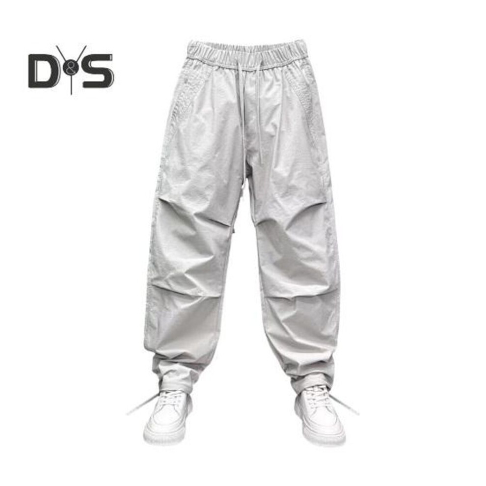 (grey, XXXL) Men's Jogger Pants Drawstring Waist Cargo Pants with Pockets Loose Fit Casual Solid Color Sports Trousers for Street Travel