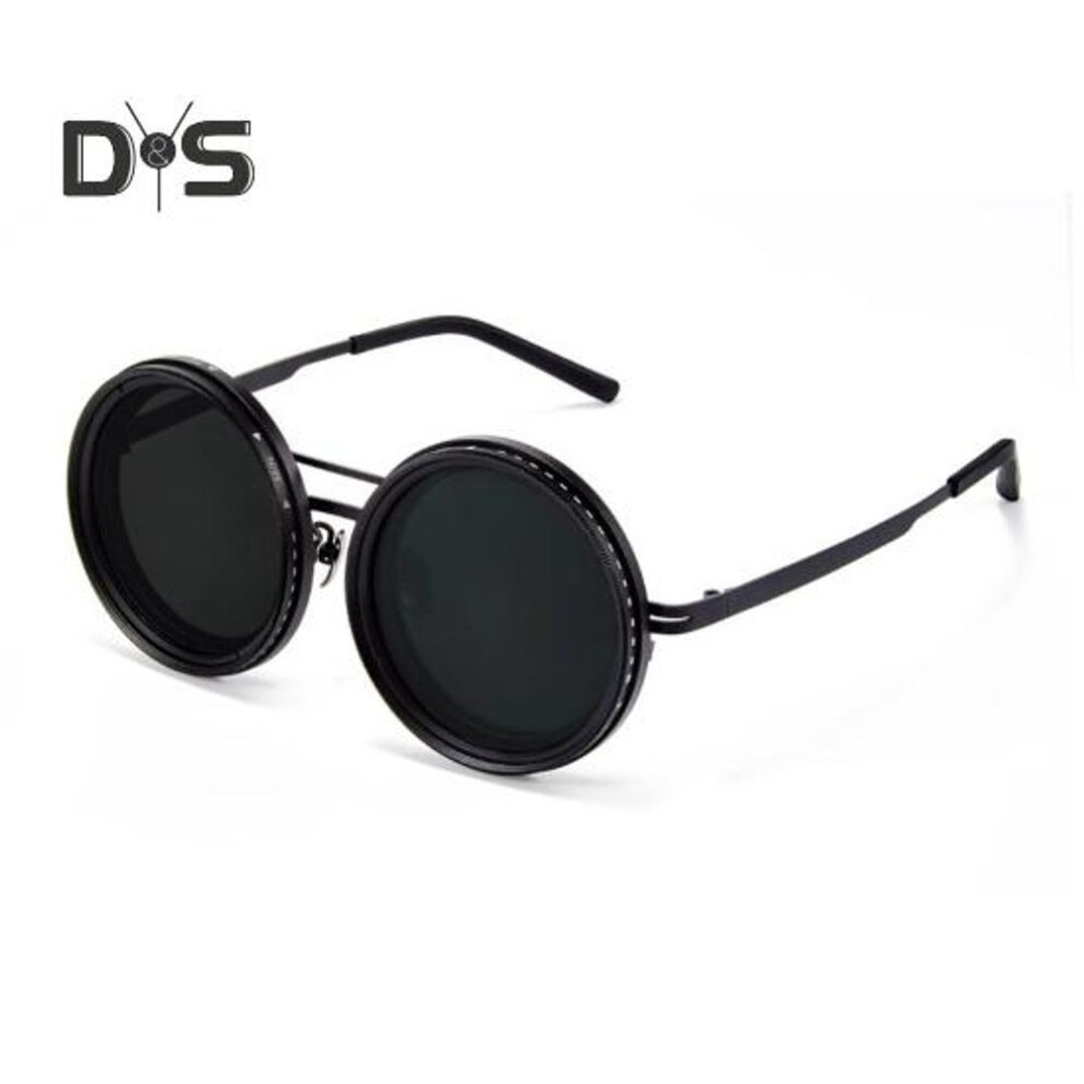 Adjustable Nd Filter Sunglasses 1-9 Gears For Comfort Clarity Polarized Round Glasses Color Adjustment With Blue Light Blocking Glasses For Travel