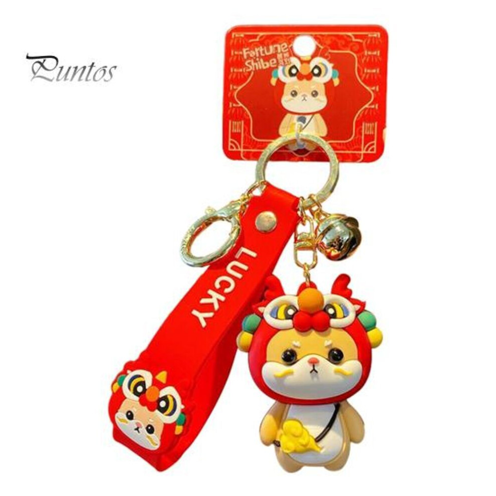 (Other) Cartoon Snake Keychain Chinese New Year Lucky Charm Year of The Snake 2025 Key Ring Handbag Wallet Accessory for Boys Girls