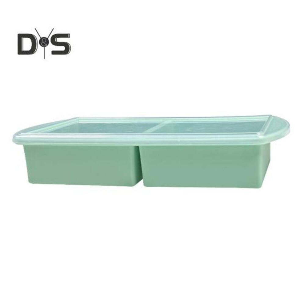 (green, 2Grids) Silicone Soup Freezer Tray With Flexible Lid Bpa-free Leak-proof Versatile Freezing Molds For Soups Sauces And Complementary Food