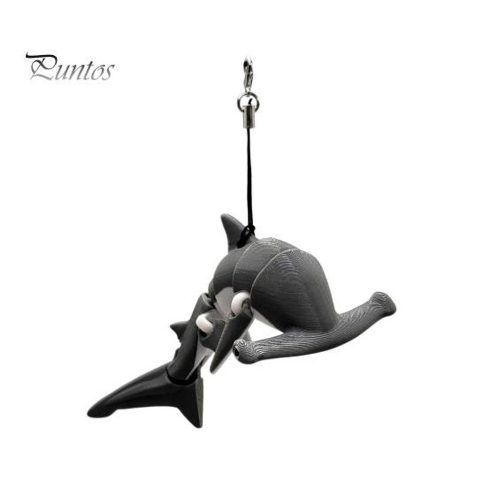 (Other, B) Shark Shape Keychain Movable Joints Hammerhead Keychain with Lanyard Compact Portable Keyring Bag Accessories