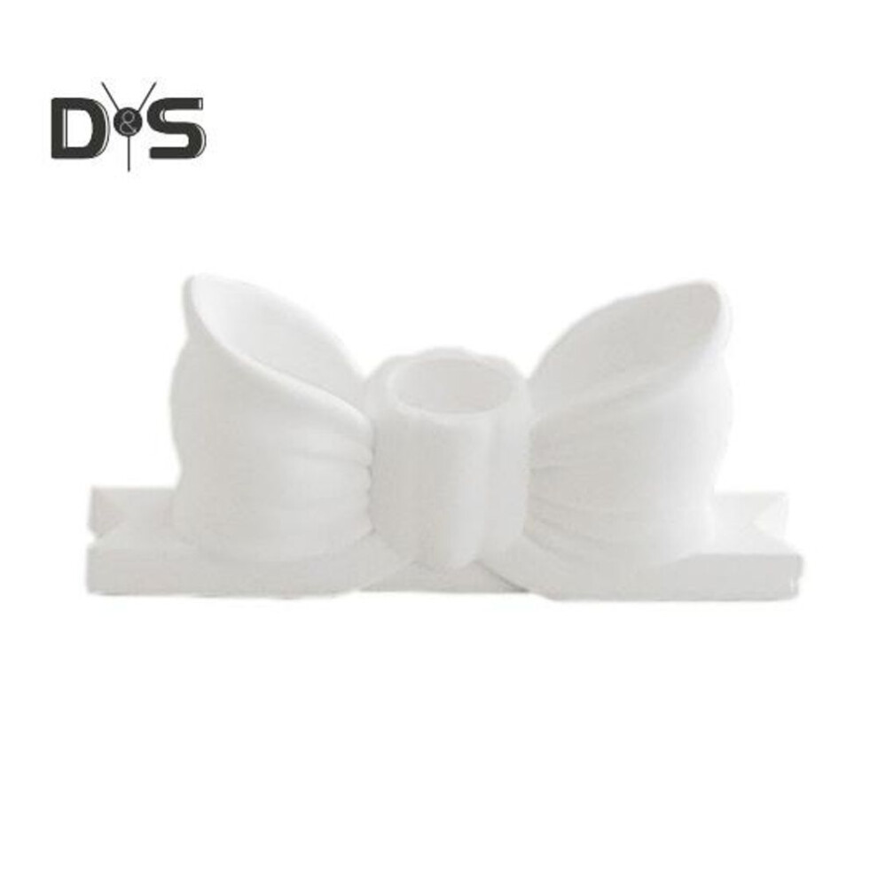(white) Bow Candle Holder Resin Bow Shaped Candle Stand Long Pillar Candles Holder For Wedding Dining Party Table Centerpiece