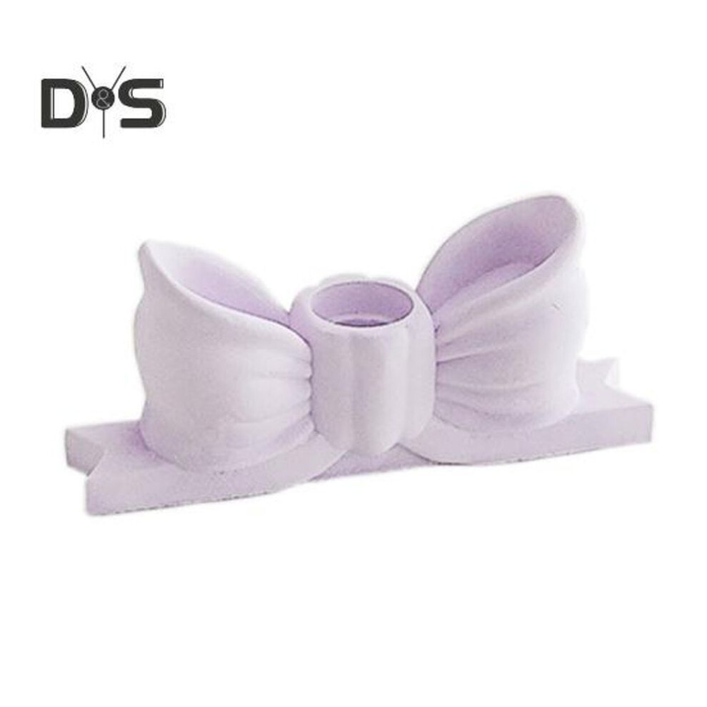 (purple) Bow Candle Holder Resin Bow Shaped Candle Stand Long Pillar Candles Holder For Wedding Dining Party Table Centerpiece