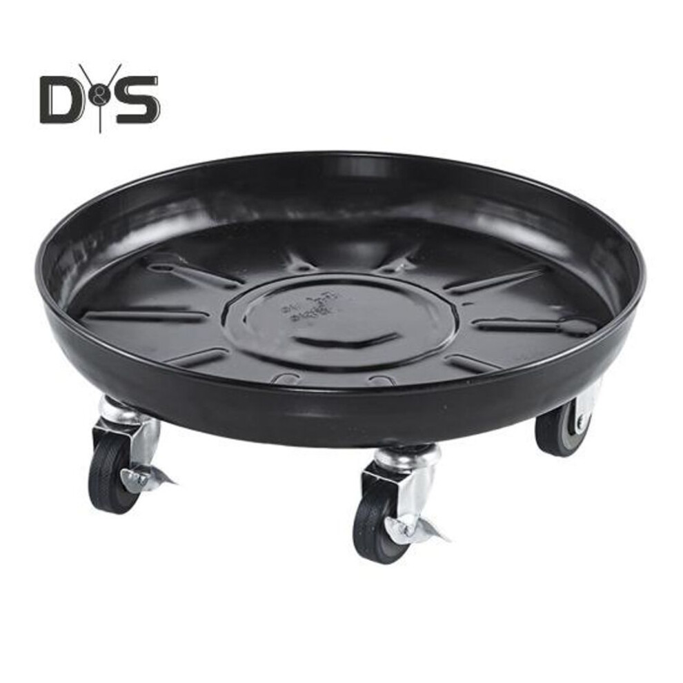 (black, 26cm) Metal Plant Caddy with Wheels Heavy Duty 360-degree Rolling Plant Dolly Stand Round Wheeled Planter Roller Base for Potted Tree Flower
