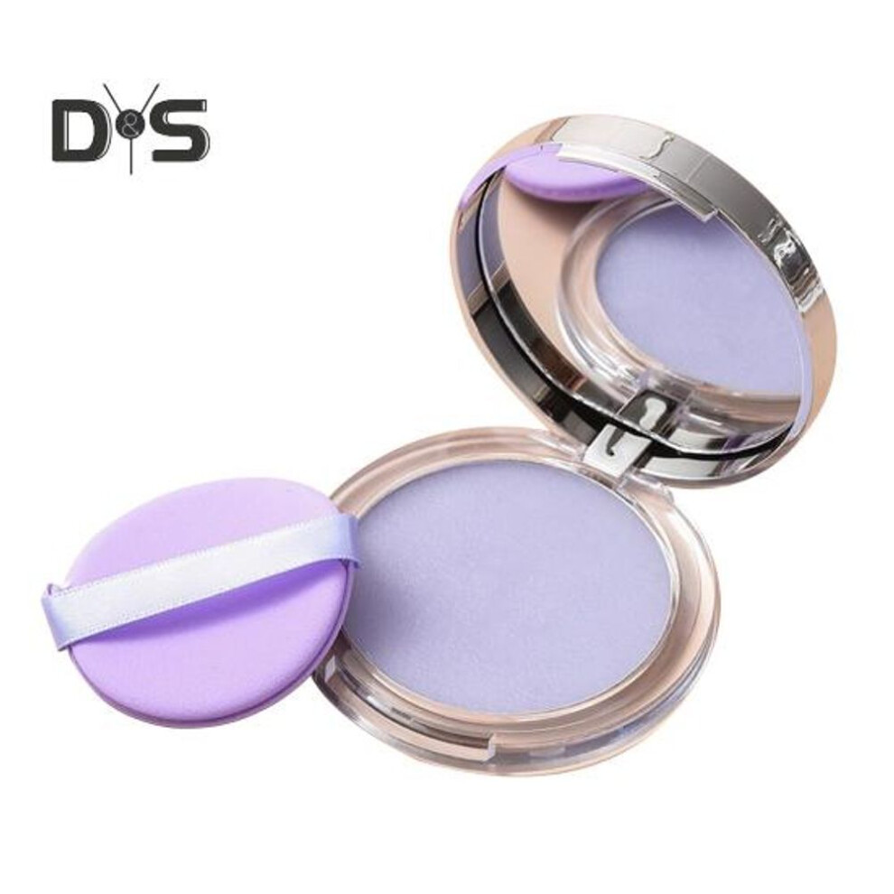 (as the picture, B) 11G Lavender Matte Powder with Puff Oil Control Natural Long Lasting Shine-Free Women Girls Makeup Face Conceal Pressed Setting Powder