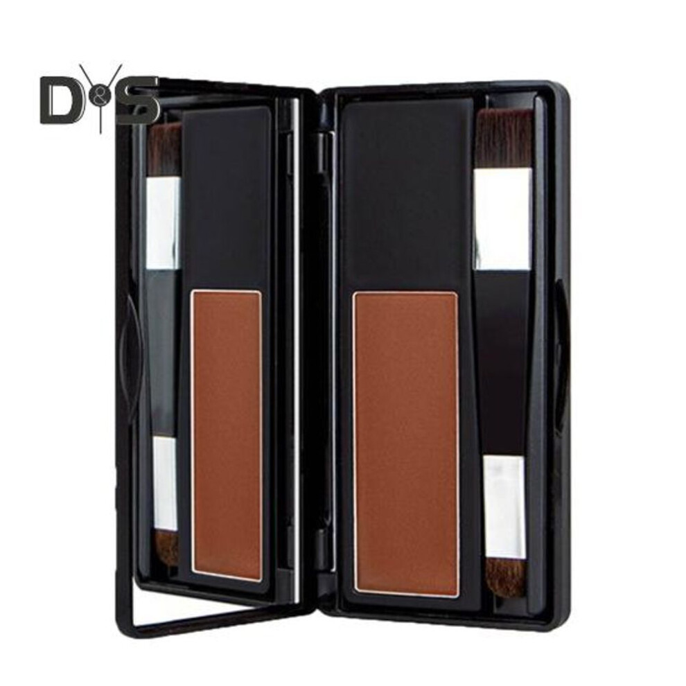 (dark brown) 8G Hairline Cream with Mirror Brush Waterproof Sweat-proof Root Touch Up Hair Powder Men Women Instantly Thin Hair Eyebrow Beard Line Coverage