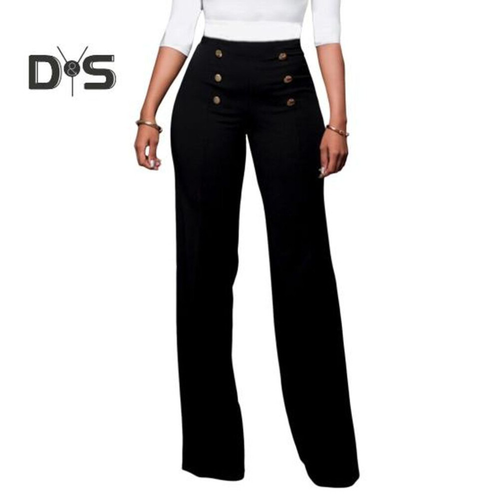 (black, M) Women's Stretchy Bootcut Dress Pants Casual High Waist Straight Leg Business Slacks Button Front Workwear Yoga Trousers for Office Work