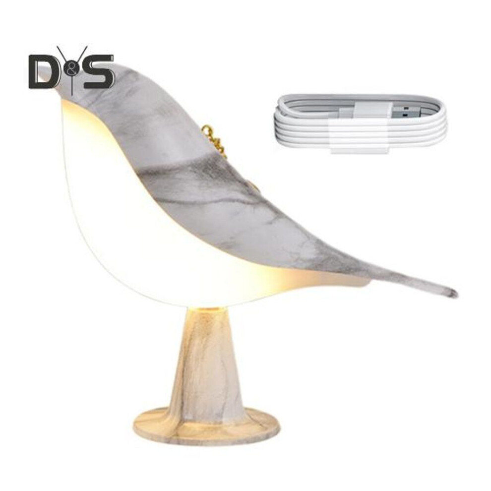 (as the picture, A) LED Night Light Bird Table Lamp 3 Light Modes Brightness Adjustment Flicker Free Rechargeable LED Bedside Lamp Table Decor