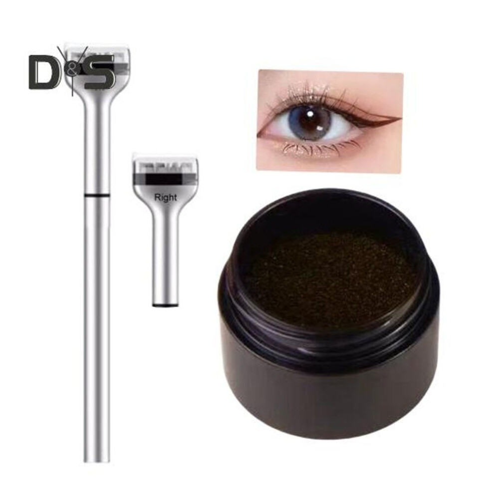 (brown) 1 Set Lower Eyelash Stamp Eyeliner Kit Waterproof Smudge-proof Sweat-proof Eyeliner Pen Long Lasting Bottom Lash Stamp Beginner Women Eyes Makeup