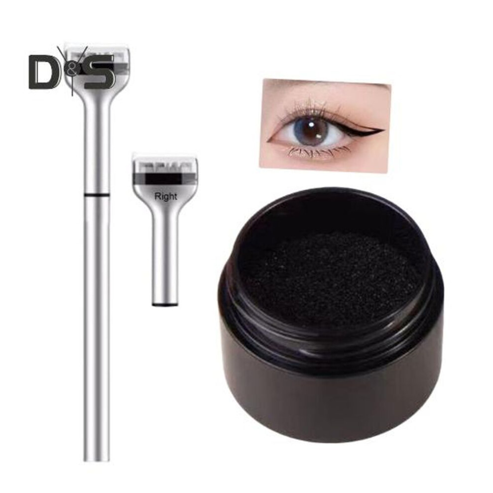 (black) 1 Set Lower Eyelash Stamp Eyeliner Kit Waterproof Smudge-proof Sweat-proof Eyeliner Pen Long Lasting Bottom Lash Stamp Beginner Women Eyes Makeup