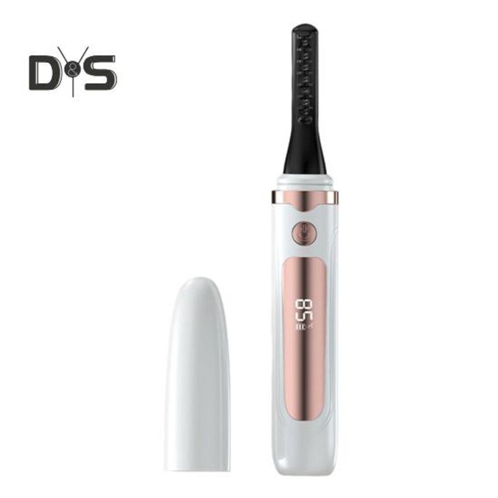 (white) Electric Heated Eyelash Curler Led Display 4 Temperature Modes Usb Rechargeable Quick Heating Portable Automatic Women Eye Lashes Clip Curling Tools