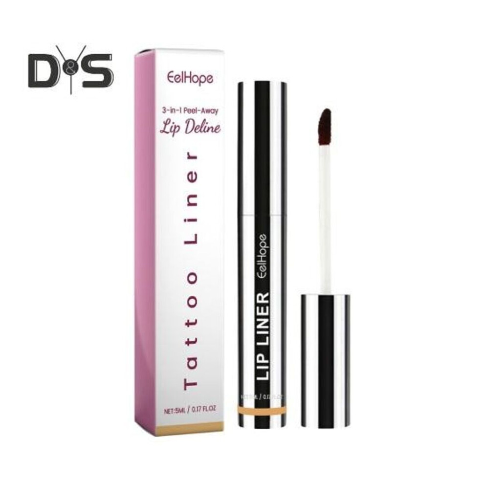 (light brown) 5ml Peel-off Lip Liner Long Lasting Waterproof Highly Pigmented Removable Plump Lip Tattoo Stain Women Lip Makeup Tools Birthday Gift