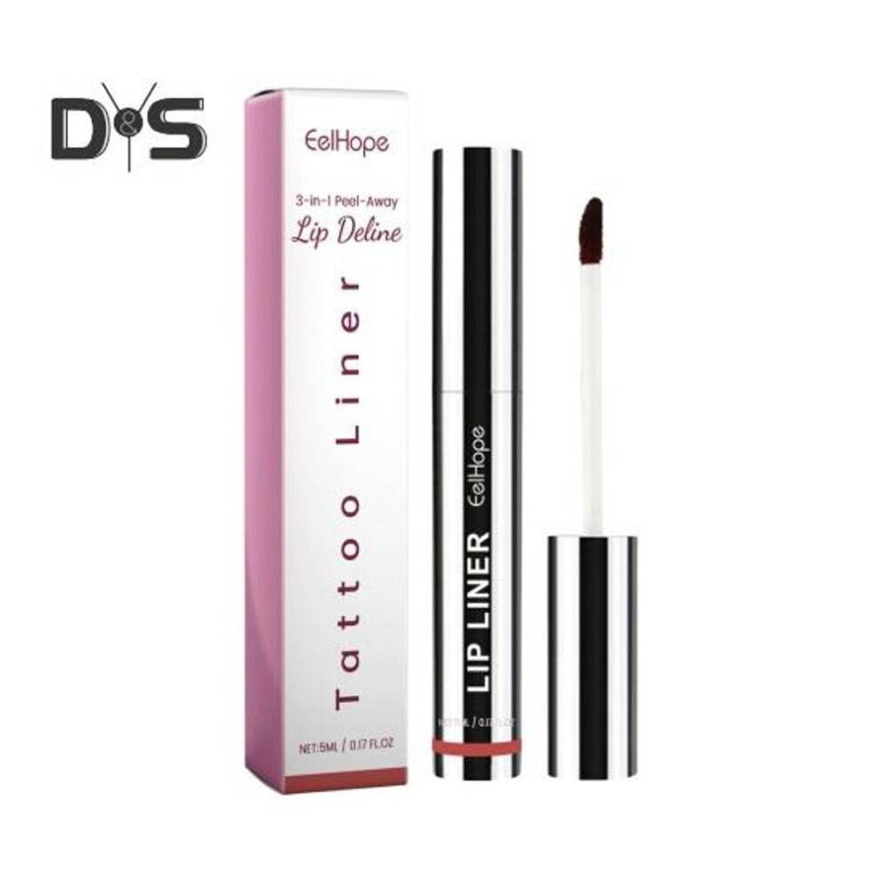 (wine red) 5ml Peel-off Lip Liner Long Lasting Waterproof Highly Pigmented Removable Plump Lip Tattoo Stain Women Lip Makeup Tools Birthday Gift
