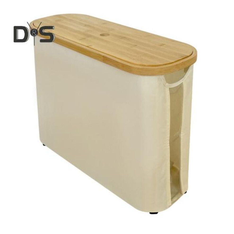 (beige) Toilet Paper Storage Basket Organizer with Lid Dustproof Large Capacity Bathroom Toilet Paper Storage Organizer Free Standing Holder