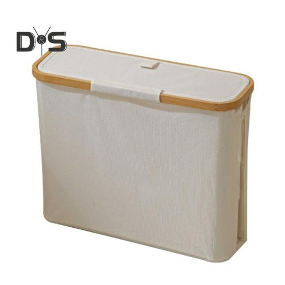 (beige) Toilet Paper Storage Basket with Lid Large Capacity Foldable Design Easy to Install Toilet Paper Storage Holder Paper Organizer