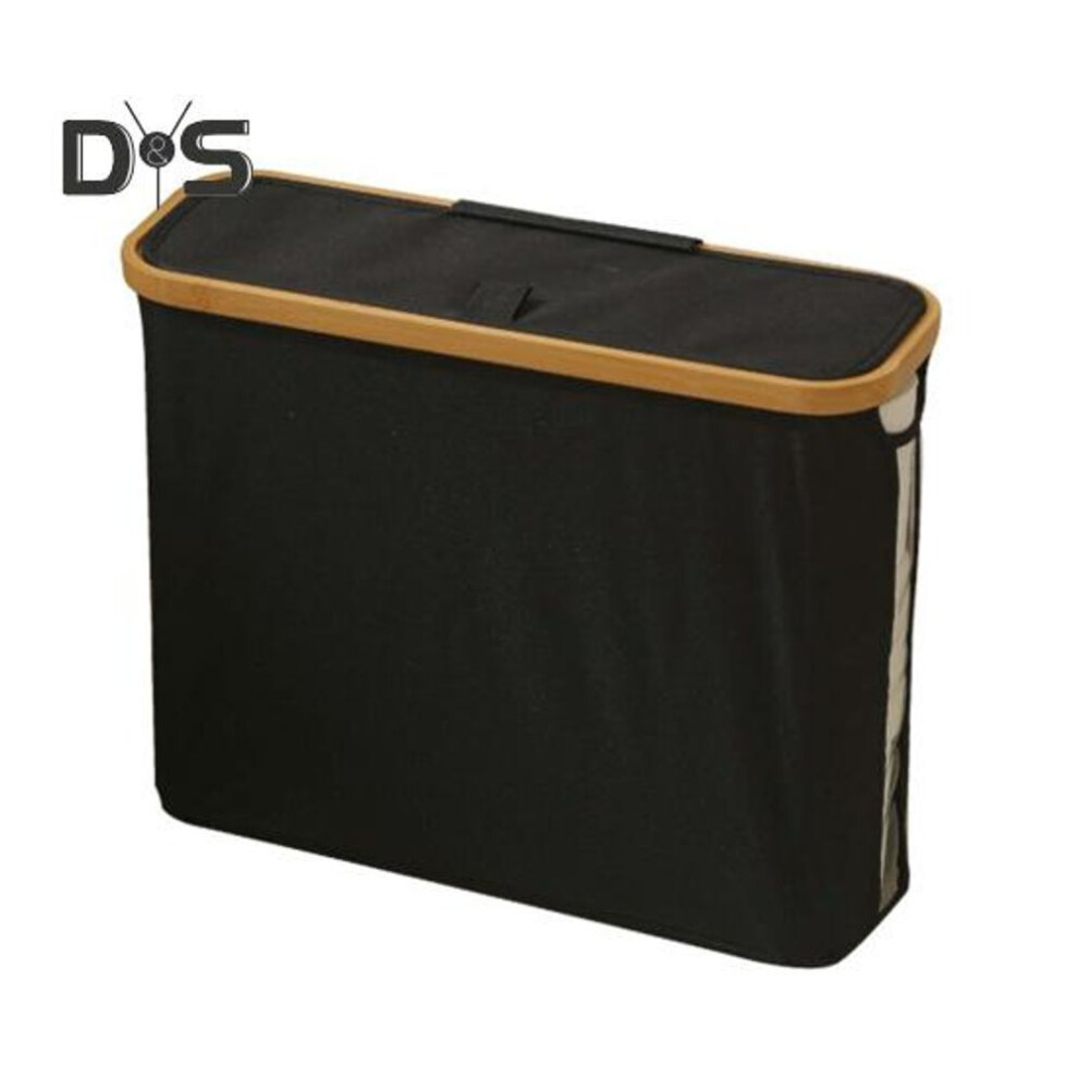 (black) Toilet Paper Storage Basket with Lid Large Capacity Foldable Design Easy to Install Toilet Paper Storage Holder Paper Organizer