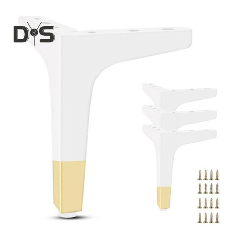(yellow, 10cm) 4pcs 8/10/13/15/17cm Metal Sofa Feet Heavy Duty Couch Dresser Chair Cabinet Bed Riser Furniture Leg Support Feet Replacement