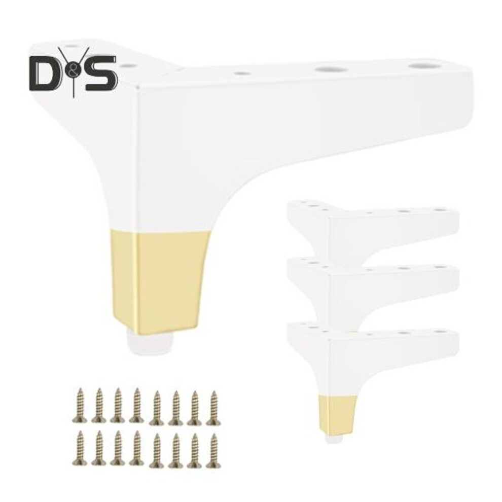 (white, 8 cm) 4pcs 8/10/13/15/17cm Metal Sofa Feet Heavy Duty Couch Dresser Chair Cabinet Bed Riser Furniture Leg Support Feet Replacement