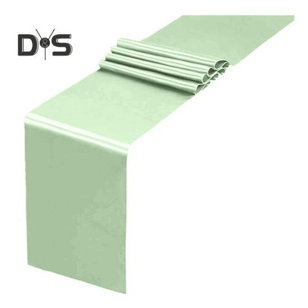 (light green) Satin Table Runner 108 x 12 Inch Wrinkle-Free Table Runner Solid Color Table Runner for Wedding Birthday Parties Banquets Dining Table Decor