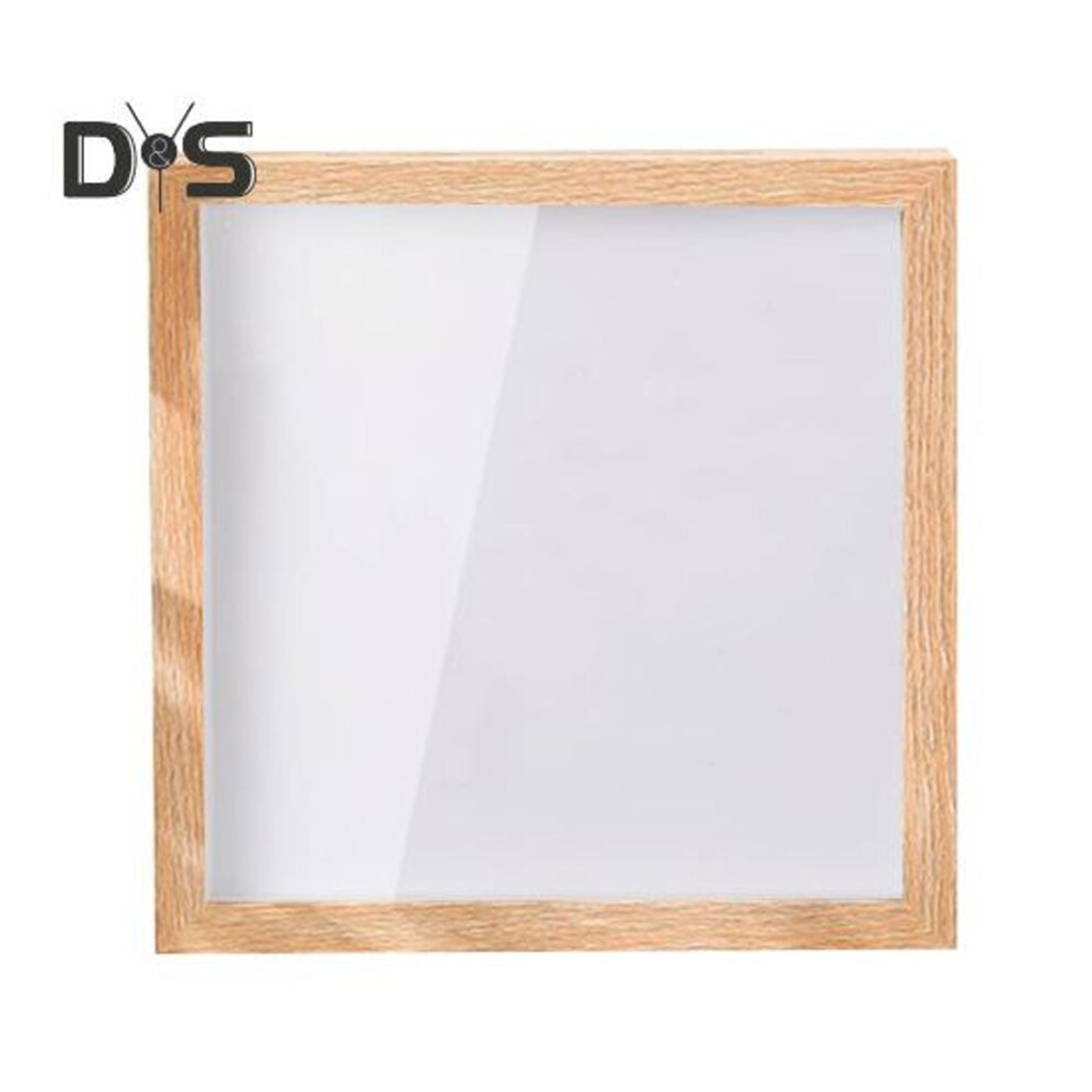 (burlywood) Ticket Shadow Box with Slot Wooden Frame Travel Adventure Archive Box Square Ticket Stamp Letter Photo Keepsake Storage Box Desktop Decoration