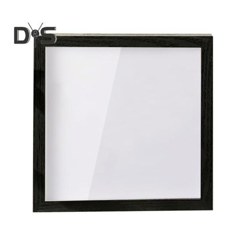 (black) Ticket Shadow Box with Slot Wooden Frame Travel Adventure Archive Box Square Ticket Stamp Letter Photo Keepsake Storage Box Desktop Decoration