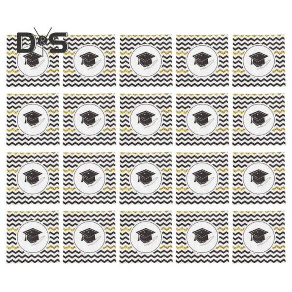 (as the picture, D) 20 Sheets/Set 2025 Congrats Grad Napkin Thick Square Disposable College High School Graduation Party Decoration Bachelor Hat Dinner Paper Napkin