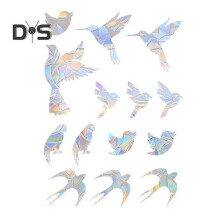 (as the picture, F) 1 Sheet Suncatcher Window Cling Waterproof PVC Colorful Rainbow Prism Anti-collision Bird Alert Static Shop Window Glass Decoration Decal