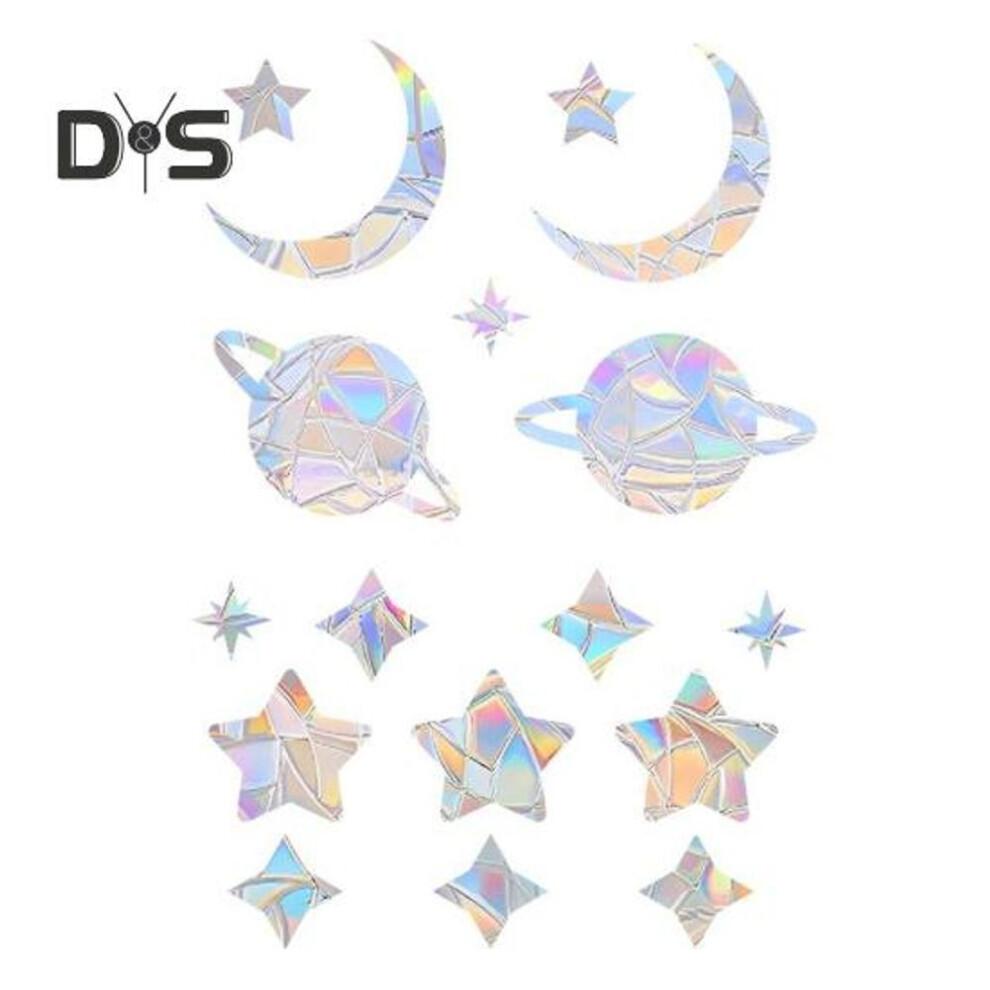 (as the picture, D) 1 Sheet Suncatcher Window Cling Waterproof Pvc Colorful Rainbow Prism Anti-collision Bird Alert Static Shop Window Glass Decoration Decal