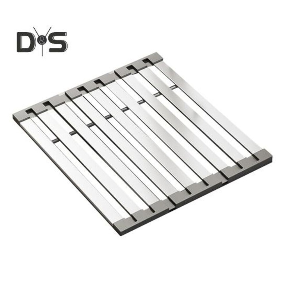 (as the picture, 35cm) Foldable Dish Drying Rack Stainless Steel Roll-up Sink Organizer For Bowls Fruits Vegetables Space-saving Kitchen Tool Cooling Rack