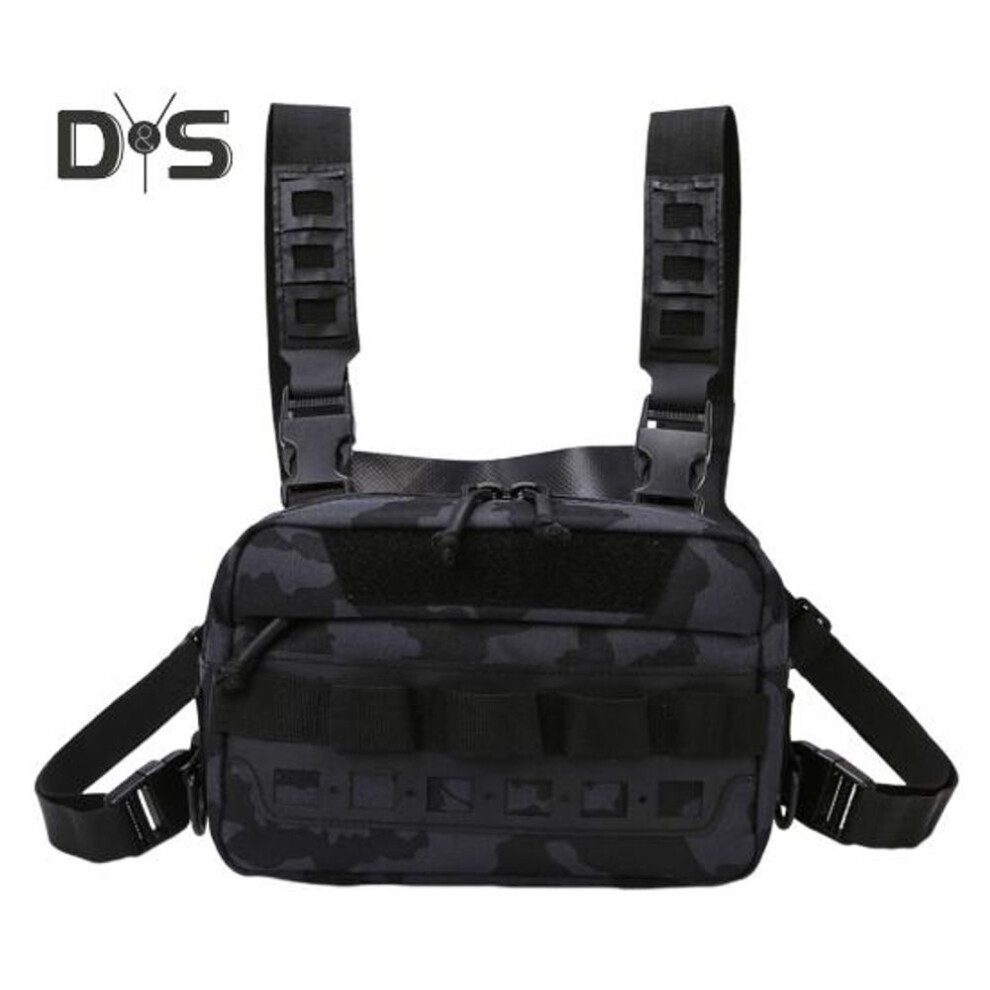 (black,camouflage) Fishing Chest Bag Waterproof Oxford Cloth Lightweight Vest Pouch Large Capacity Outdoor Camping Hiking Hunting Fishing Gear Storage Backpack
