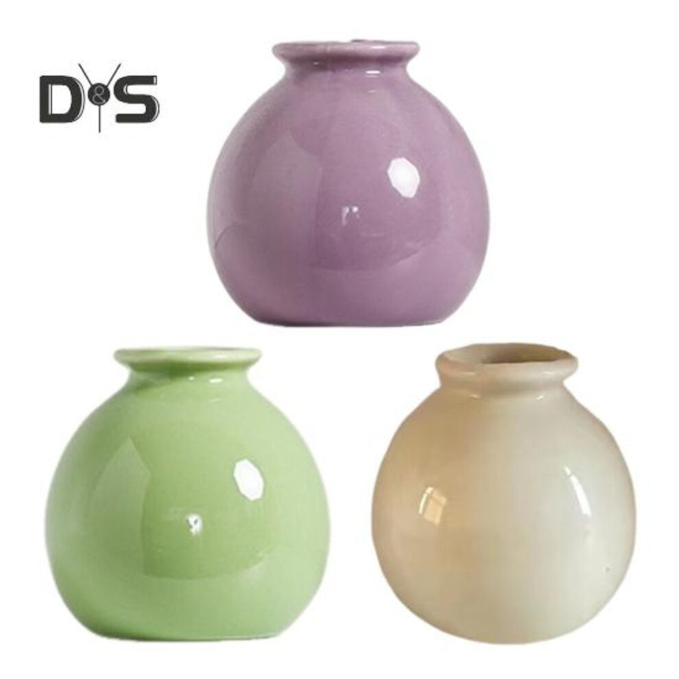 (multicolor, A) Mini Ceramic Vase Solid Color Glazed Flower Vase Desktop Decor Miniature Bud Vase for Small Hydroponic Plants Flowers Office Living Room Bedroom