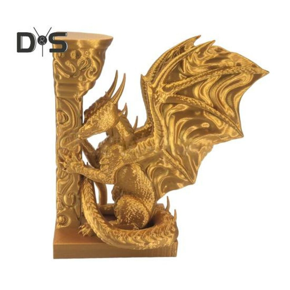 (golden, Right) Dragon Book End 3D Printed Realistic Dragon Bookend Bookshelf Accessory for Home Office Desk Living Room Decoration