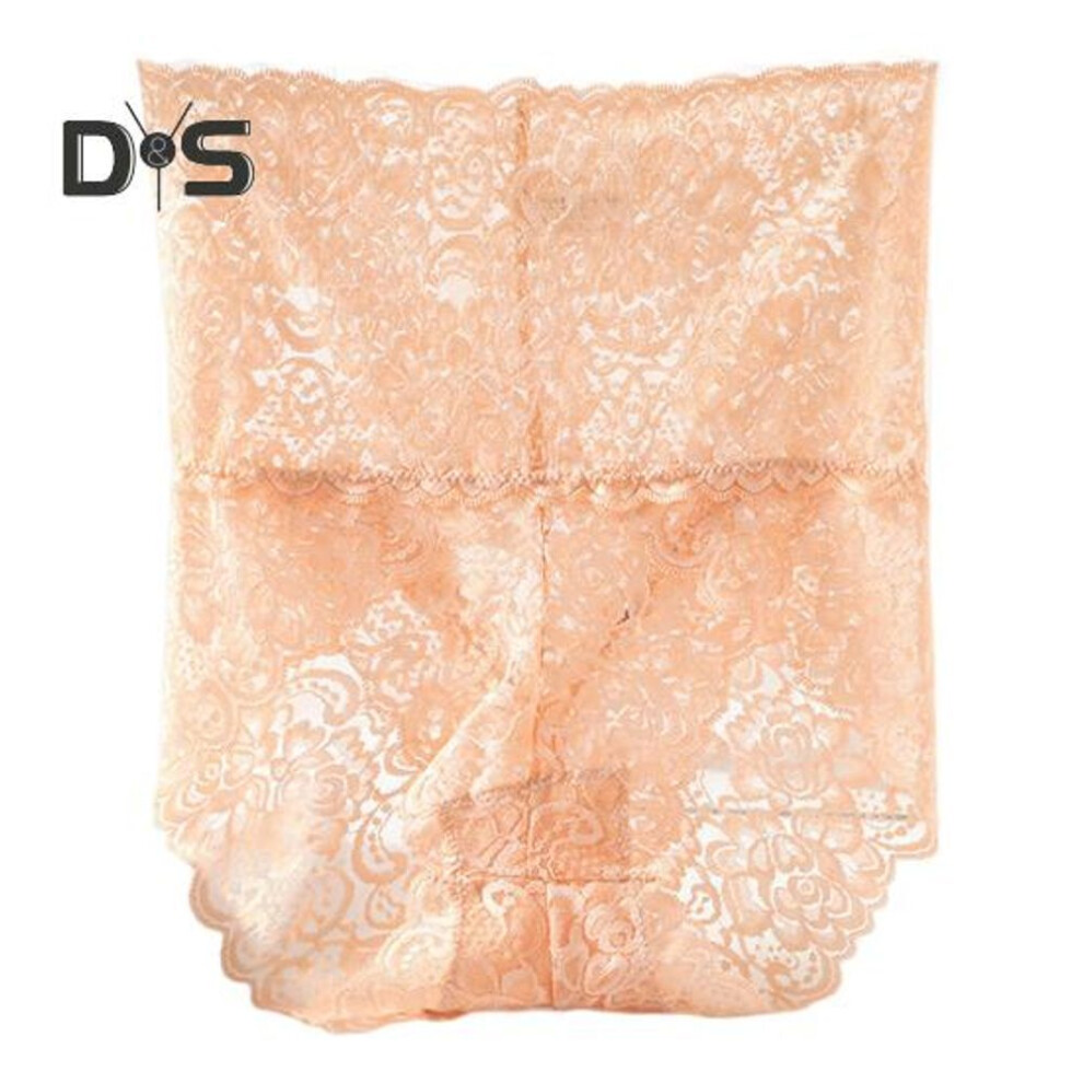 (beige, L) Women Panties High Waist Hollow Out Lace Good Breathability Floral Embroidery Solid Color Briefs Slim Fit Thin Quick Dry Casual Sport Lady Underpants