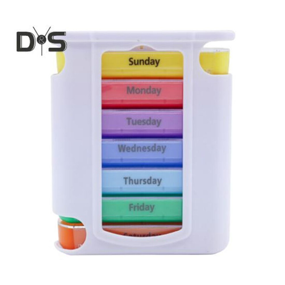 (as the picture, E) Pill Case Medicine Storage Box with Multiple Compartments BPA Free Waterproof Moisture-Proof Weekly Pill Organizer Box
